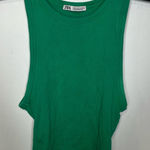 ZARA  green ribbed cropped tank top women’s size small‎ casual bright trendy Photo 0