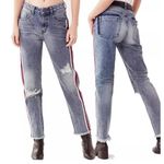 One Teaspoon High Waist Awesome Baggies Red Side Stripe Distressed Jeans 25" # Photo 1