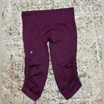 Lululemon  In the Flow Crop Leggings size 6 maroon Photo 2