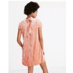 Madewell  pink Peach Crushed blush velvet mocked dress tie back bow Size M Photo 2