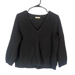Madewell  Black 100% Cotton V-Neck Long Sleeve Sweater Women Sz L Photo 0