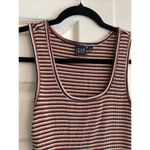 Gap Y2K Women's Striped Tank Dress Fitted ribbed Midi Dress Large Summer Photo 1