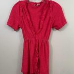 Anthropologie Moth Red Tie Back Ruffle Cardigan Photo 0