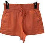 A New Day Coral Shorts XS Womens Paperbag Casual Drawstring Linen Summer Photo 0