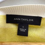 Ann Taylor Loft Yellow White Floral Puff Sleeve Short Sleeve Sweater Top Size Petite Medium Photo 2