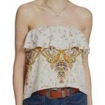 Free People  Intimately Strapless Tube Top Ruffle Paisley Top Size Small #1349-LA Photo 0