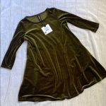 Agnes & Dora  NWT Olive Green Velvet Dress Photo 1