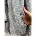 Matilda Jane  Knit Moto Blazer Jacket Size Large Heathered Grey Full Zip Fitted Photo 5