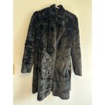 Elegant Black Faux Fur Lined Winter Coat with Button Closure Photo 2