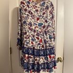 Penelope Rose Boho Floral Midi Dress Sz Large Fairy Garden White Photo 2