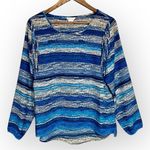 Ariat  Blue Fringe Western Long Sleeve Blouse Size Medium Photo 0