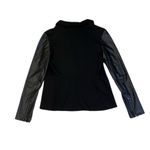 Lysse  Women’s Black Faux Leather Sleeves Blazer NWT Size Small Photo 2