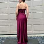 90s Vintage Burgundy Sequin Embellished Satin Slip Maxi Dress Formal Gown 4/6 Red Photo 3