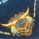 Vintage Harley Davidson Black Bandana Handkerchief Indigenous Native Vibe Photo 2