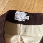 MA TA White and Brown Knit Shorts Photo 1