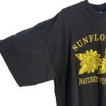 Vintage Ladies Sunflower Black with‎ Gold Tee XXL Photo 2