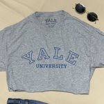 Universal Standard YALE University Grey College Cropped Loose Tee Photo 0