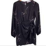 ASTR black tie skirt floral print draped dress XS Photo 2