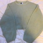 H&M Light Green Cropped Sweater Photo 0