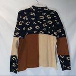Andrée Andree Leopard & Color Block Sweater Medium Photo 5
