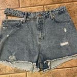Nasty Gal Cut Out Waist denim shorts sz 12 Photo 0