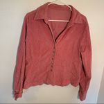 Snap Up Corduroy Shirt Jacket Pink Size L Photo 1