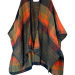 Reversible Rainbow Ruana Fall/Winter Mixed Plaid Cape Poncho Cape OS Orange Size undefined Photo 0