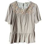 Orange Creek  Los Angeles size M embroidered babydoll  checked top. Photo 1