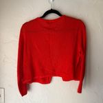 Talbots Womens Red Knit Open Front Cropped Cardigan Sweater M Preppy Coquette Photo 7