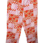 Harolds Size 6 Pants Pink Orange Patchwork Cotton Straight Leg Ankle Photo 0
