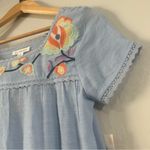 Blu Pepper  Embroidered Boho Peasant Top NWT Women’s Small Light Blue Floral Photo 1