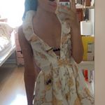 Selfie Leslie Janiya Empire Waist Open Back Romper Floral Print Yellow |  Photo 5