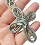 Wire Wrapped Silver Tone Cross Pendant Necklace Mens Womens Grunge Streetwear Size 4 Photo 6