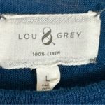 Lou & grey Teal Blue Linen Slab Knit Side Slit Maxi Dress Large Beach Lagenlook Photo 4