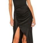 Retrofête Retrofete Sab Dress Black Maxi Halter Satin Size XXS NWT Sleeveless Slit Photo 0