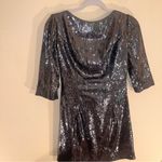 Sherri Hill  Silver Hoco Cocktail Dress Cowl Neck Open Back Grey Silver 10 Photo 2