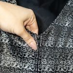 Vintage Cachet Black Silver Metallic Beaded Fringe Sleeveless Vest Size 14 Photo 4