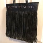 Victoria's Secret Victoria’s Secret Black Fringe Tote | Boho Tassel Shoulder Bag | VS Logo Purse Photo 1