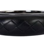 Bottega Veneta Sterling Silver Intrecciato Patent Leather Bangle Bracelet Photo 0