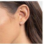 NWT Fine Silver Plated Cubic Zirconia Stud Earrings Cross Pendant Necklace Set Gold Photo 3