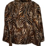 Anne Carson  Women's Brown Black Animal Print Jacket Two Button‎ Pockets Size 3X Photo 2
