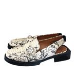 Ganni  Black and White Snakeskin Crystal Embellished Slingback Loafers Size 9/39 Photo 3