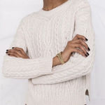 Vince $475 Bauble Cable-knit Merino Wool And Cashmere-blend Sweater Oatmeal Photo 0