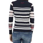 Desigual Womens Navy Long Sleeve Sweater Top Floral Striped Size M Boho Chic Photo 1
