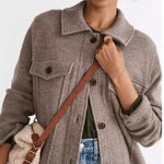 Madewell NEW  100% merino wool Boiled‎ Wool Bridgman Sweater-Jacket, L Photo 0