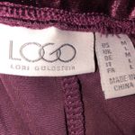 LOGO By Lori Goldstein LOGO size medium burgundy velvet sheen jogger pant Photo 3