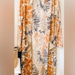 First Love LOVELYN | Long Line Cardigan Duster Tie Dye Blue Rust Taupe | Medium Photo 0