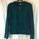 Jones New York  Sport hunter green velour track jacket size medium Photo 0