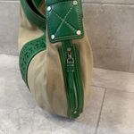 Cole Haan  Natural Green Sabra Leather and Canvas large shoulder bag Photo 4