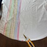 Anthropologie by  Rainbow Stripes Graphic Tee Women's Size Large 100% Cotton Knit Photo 7